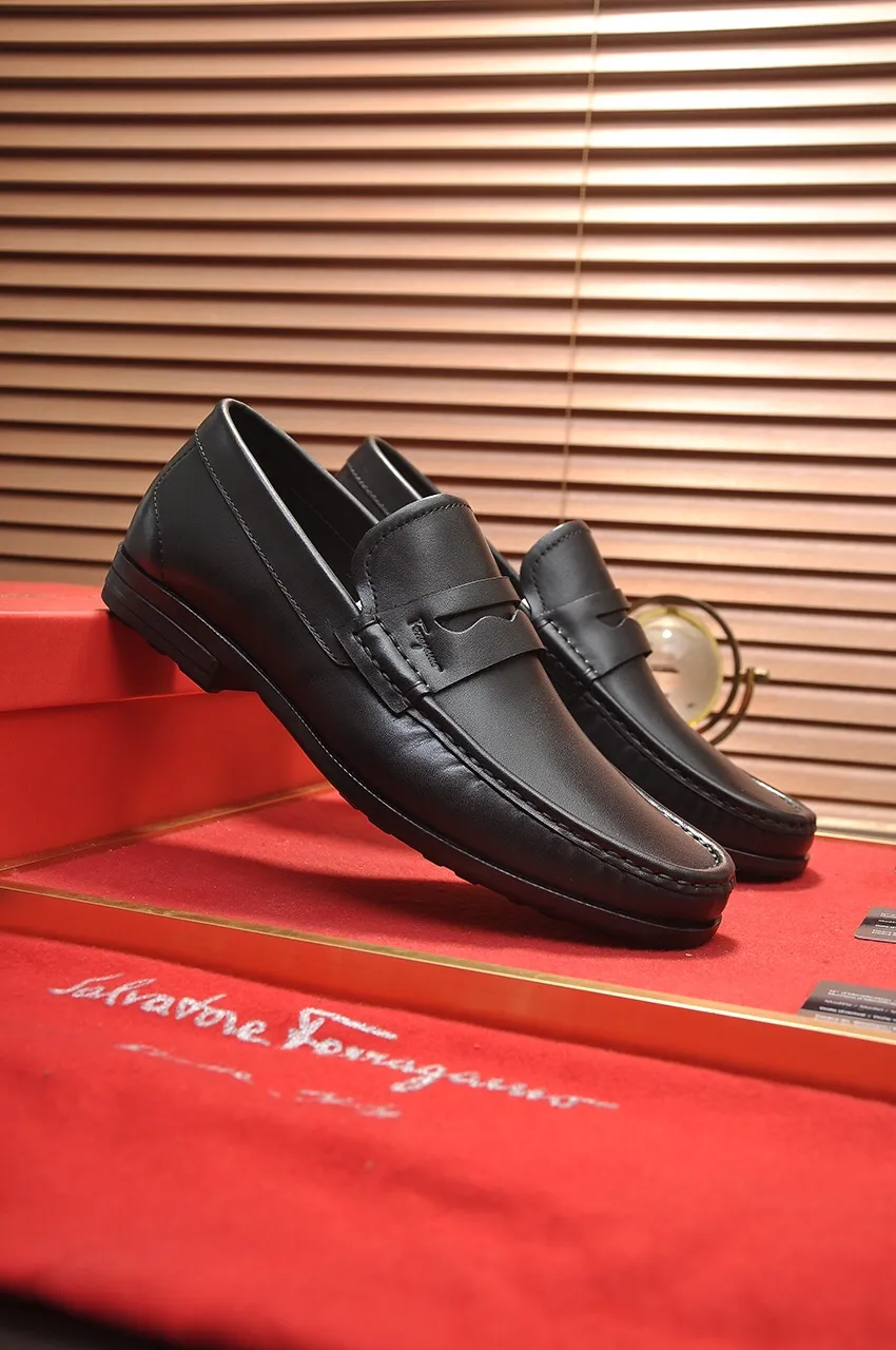 Men's shoes 💰500💶[Ferragamo/Ferragamo] The latest model in the counter. Original imported open-sided high-quality cowhide hand-woven + imported 🐂 cowhide + original luxury metal buckle + original combination outsole. Comparison without pressure 38--44🎉